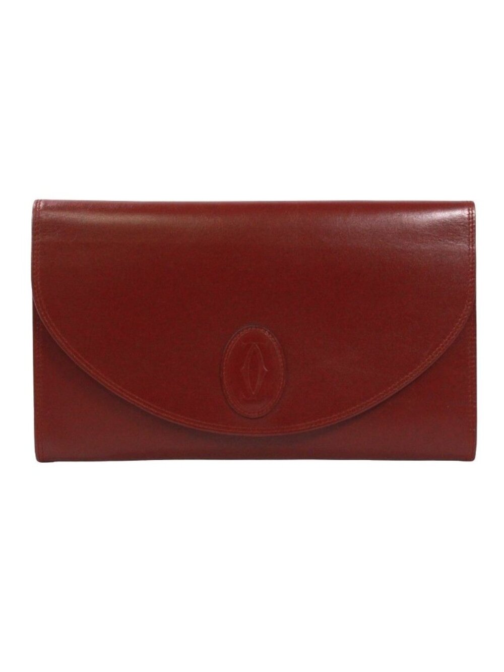 Cartier Must Line Leather Bordeaux Clutch Gold